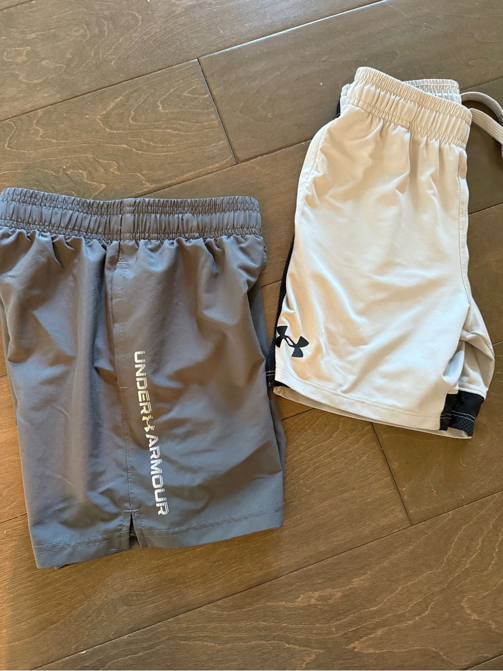 Under Armour Boy’s Athletic Shorts - Charcoal Gray & Light Gray